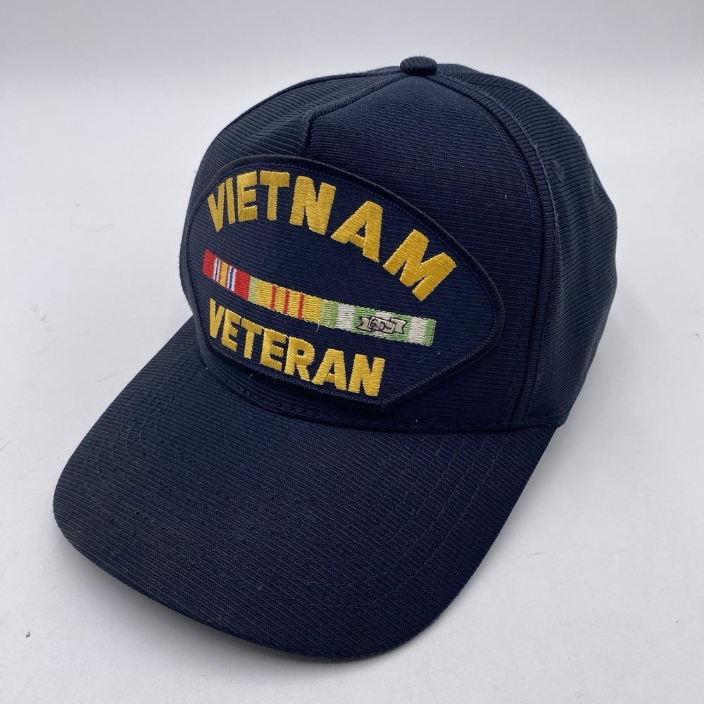 Vietnam‎ Veteran Hat Adjustable Embroidered Patch  VGC NAVY BLUE PATCH